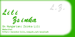 lili zsinka business card